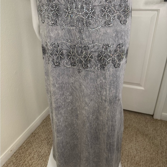 Vocal Tie Dye Print Bedazzled Crystal Rhinestones Studded Maxi Dress Small. #95 - Picture 5 of 11